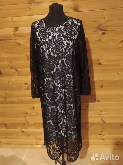 Длинное гипюровое платье