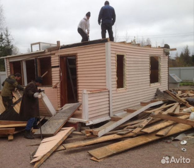Демонтаж старых домов бани