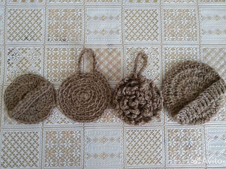 Эко-мочалки из джута для спа-процедур