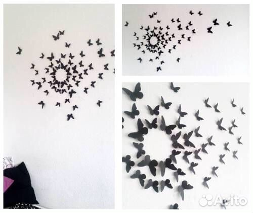 3D бабочки для декора стен - все города