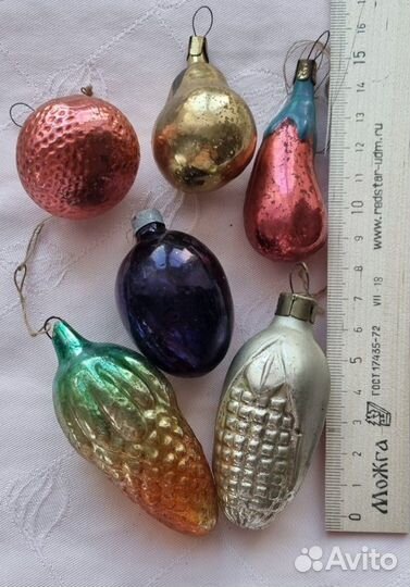 Елочные игрушки СССР. Овощи. Фрукты. Лотом