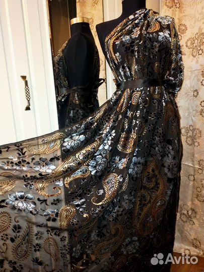 Ткань шелк панбархат натур 02