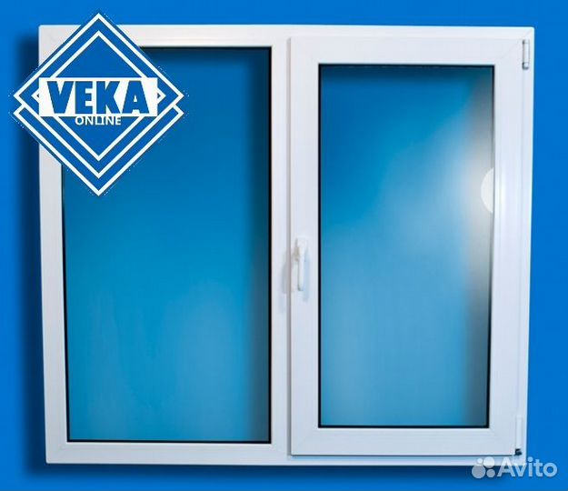 Двухстворчатое пвх окно Века