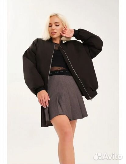 Бомбер черный унисекс