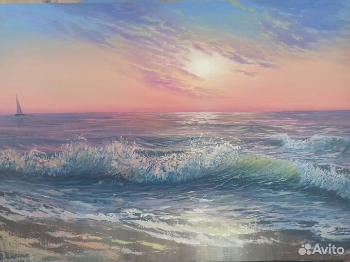 Картина маслом на холсте море большая