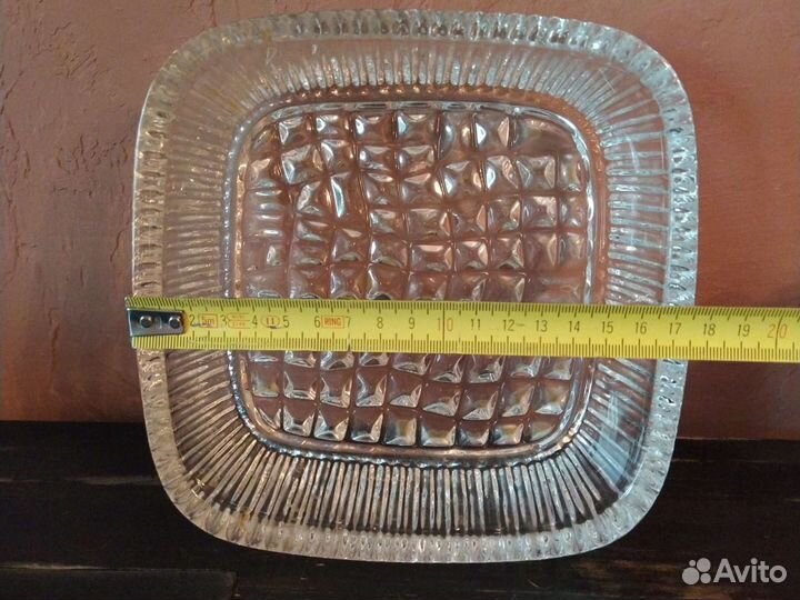 Квадратный хрустальный сальник СССР. Без сколов и