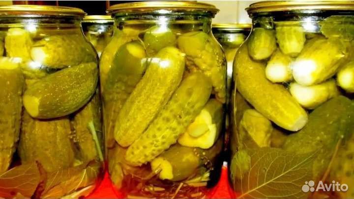 Огурцы маринованные и соленые банка 3 литра
