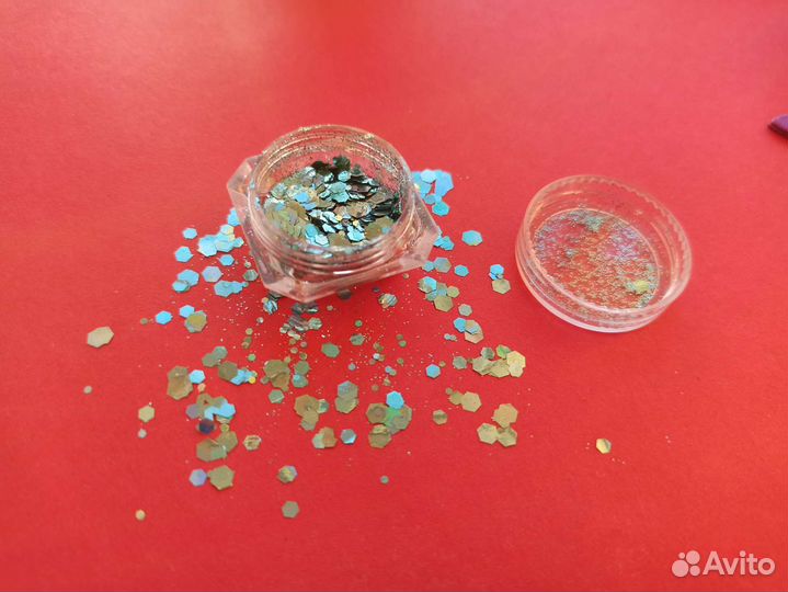 Для дизайна ногтей, втирка, шиммер, блестючки