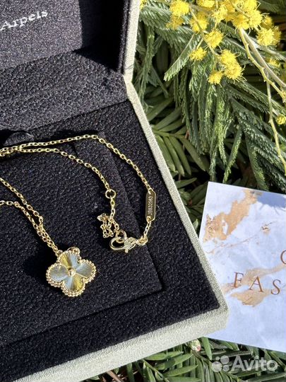 Кулон подвеска клевер van cleef