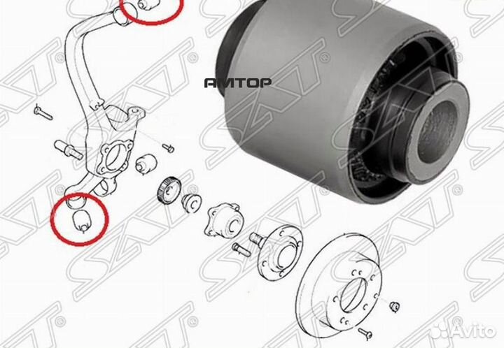 SAT ST-MR-223673 Сайлентблок верхний задней цапфы