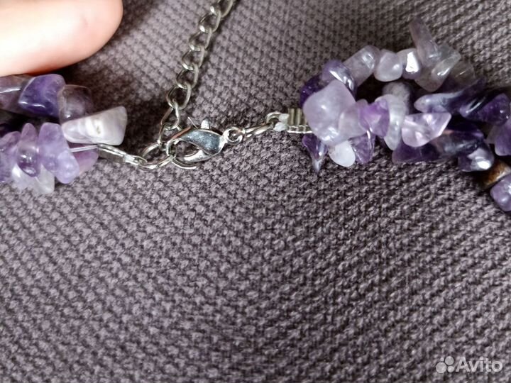 Бусы из натуральных камней аметист