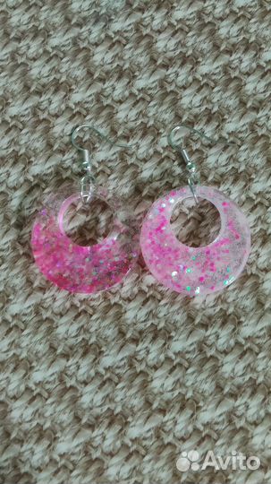 Серги из эпоксидной смолы. ручная работа