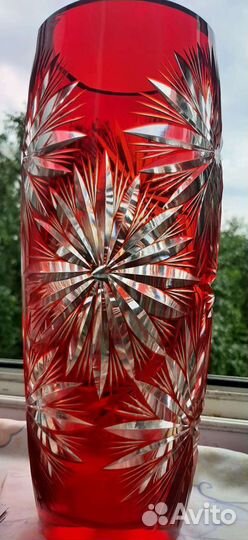 Большая хрустальная ваза гхз, 