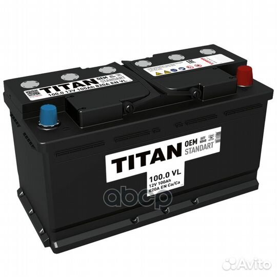 Батарея аккумуляторная titan standart 100А/ч 820А