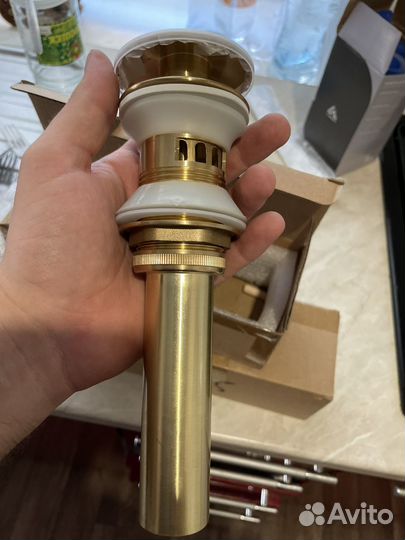 Сифон матовое золото с передивом 2 шт