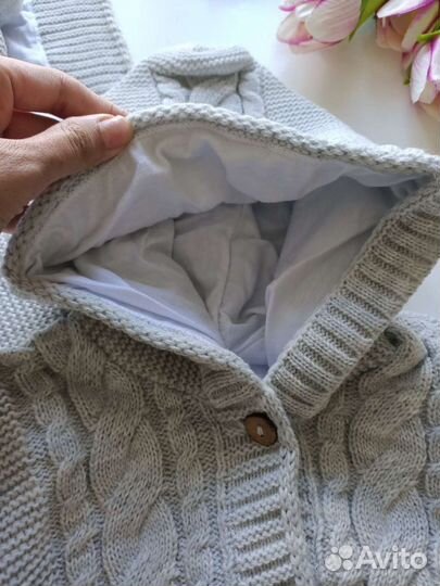 Вязаный комплект на выписку новый