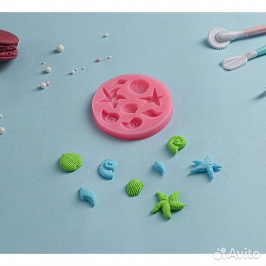 Силиконовый молд Доляна «Морские звёзды», d8 см, ц