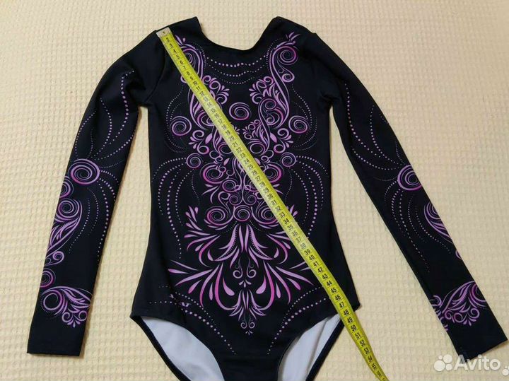 Гимнастический купальник с длинным рукавом 128 134