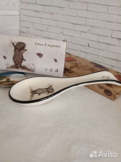 Ложка подставочная, новая, серия Ежик в тумане