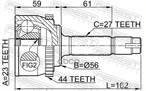 Шрус наружный 23X56X27 0210076A44 Febest