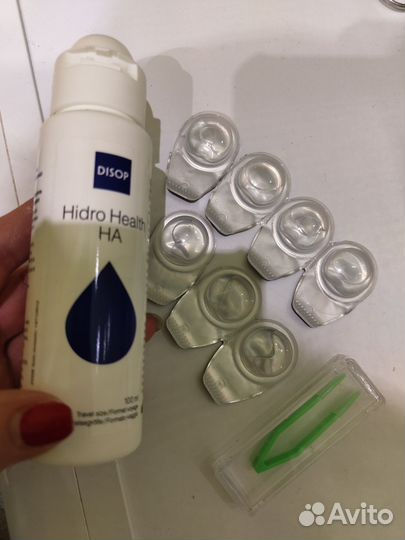 Контактные линзы, средство для линз, пинцет