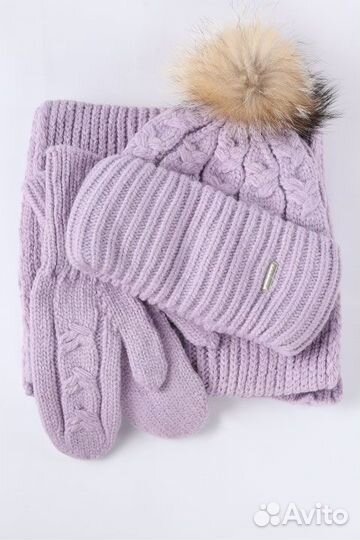 Комплект шапка + шарф + варежки