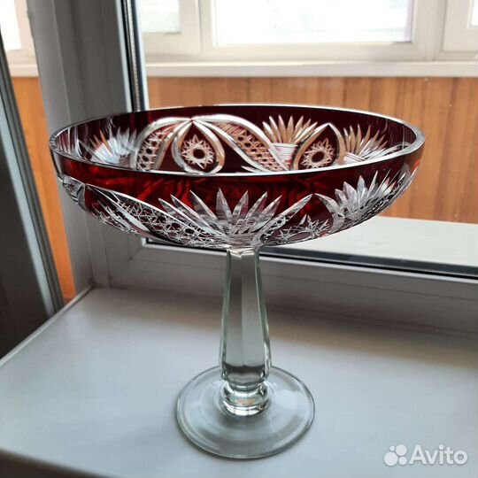 Ваза для фруктов хрусталь
