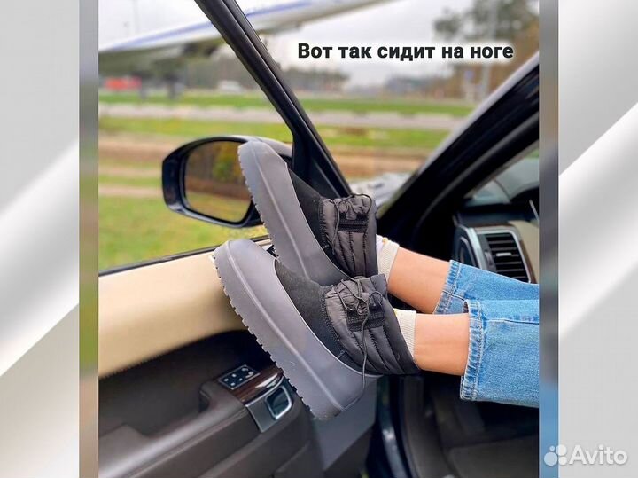 Угги настоящие женские Lace Up Чёрного цвета