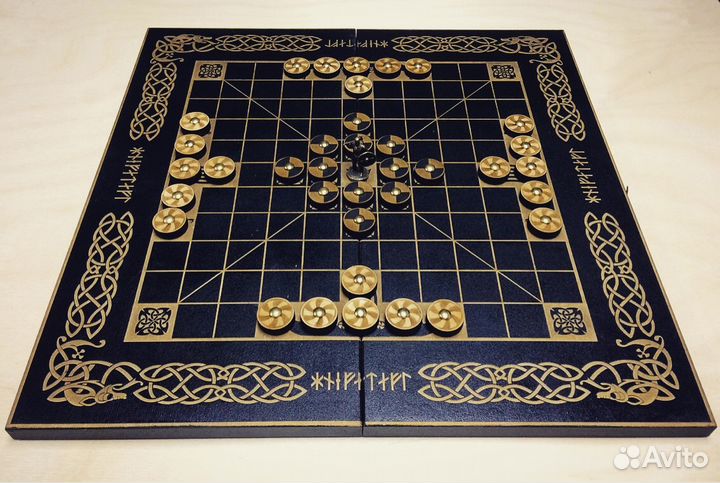 2в1 Нарды и Шахматы викингов Хнефатафл (Тавлеи) по