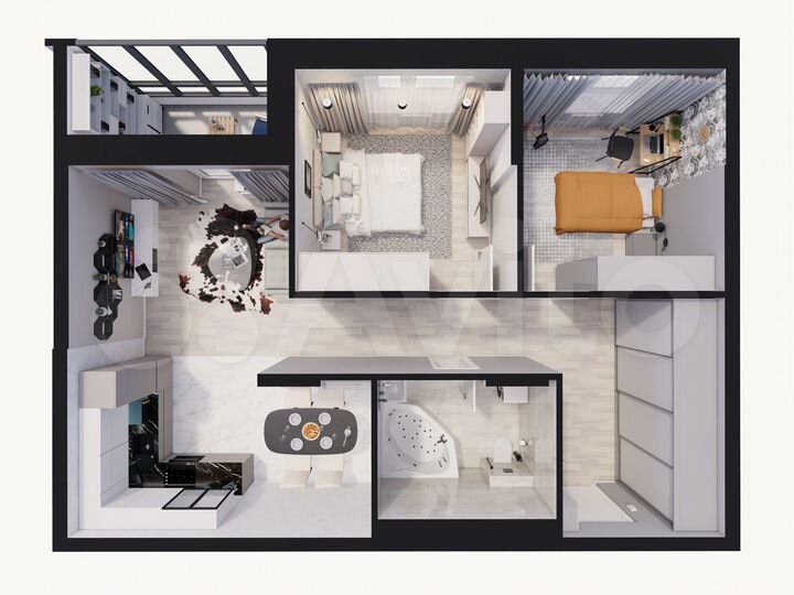 2-к. квартира, 59,3 м², 4/17 эт.