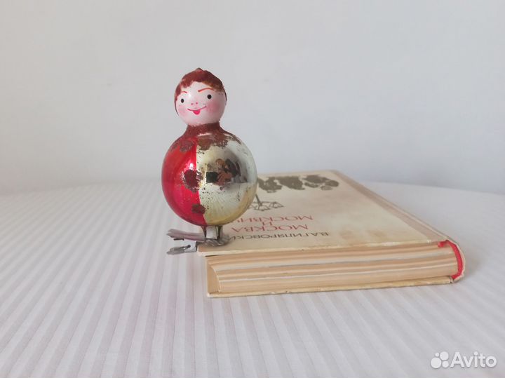 Елочная игрушка клоун на прищепке СССР