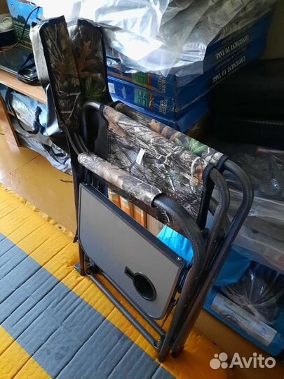 Кресло складное со столиком до 150кг