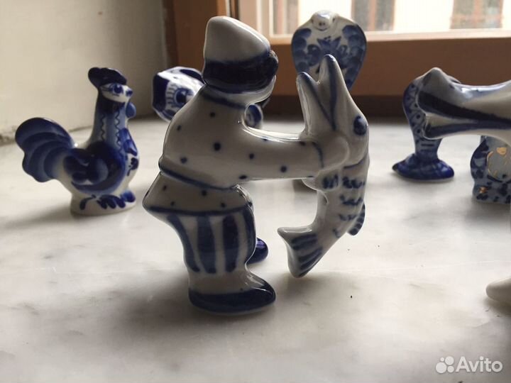Гжель статуэтки, ручная работа