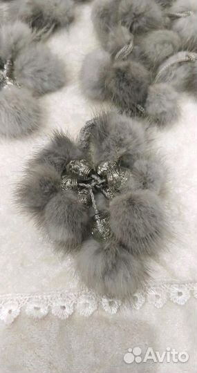 Шарф-шаль из серебристой норки