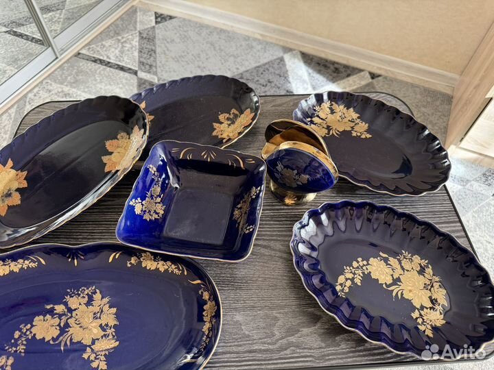 Набор Блюд фарфор кобальт