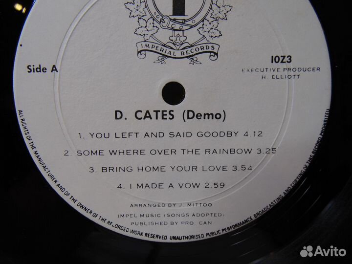 Пластинка (LP) из Англии.Demo Cates. 1