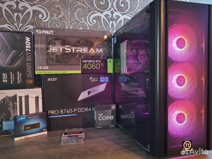 Новый RTX4060Ti16+Core i5 13490F в Themaltake V250