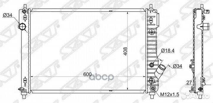 Радиатор Chevrolet Aveo 02-11 SG-CH0008 Sat