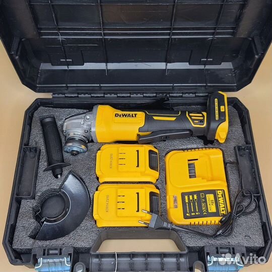 Аккумуляторная ушм Dewalt 24 В, 125 мм, 2 АКБ