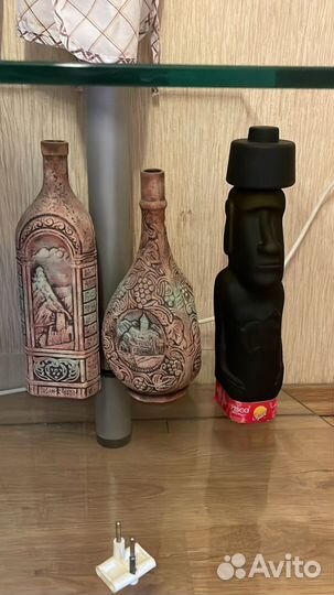 Бутылки декоративные коллекционные, глиняные