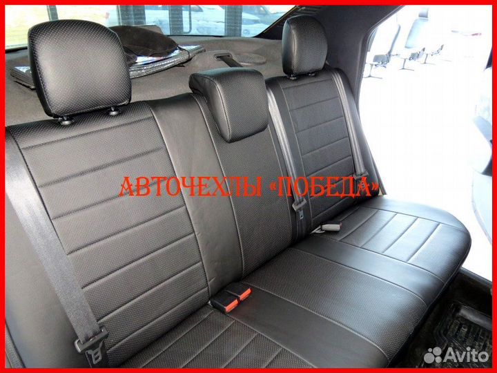 Чехлы Renault Logan 1 из экокожи чёрные Классика