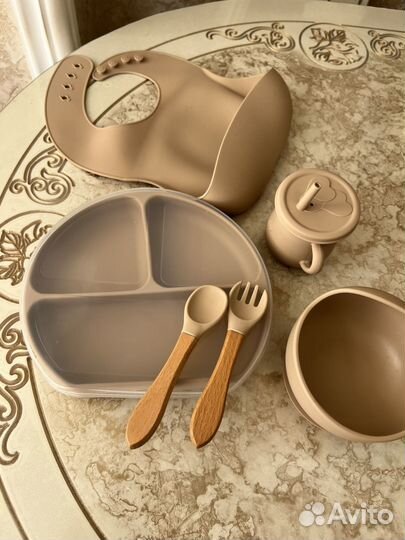 Набор детской силиконовой посуды