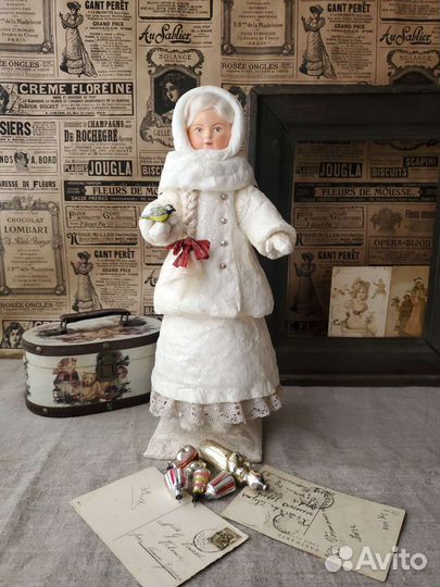 Снегурочка ватная СССР винтаж.Авторская работа