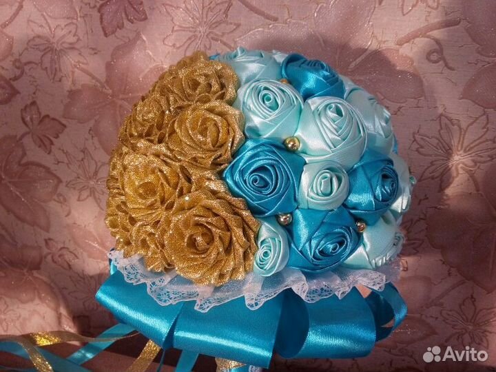 Свадебный брошь-букет