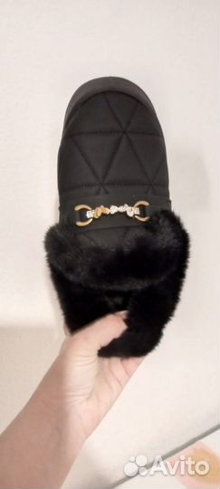 Утеплённые мокасины - тапочки