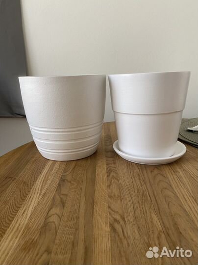 Горшок для цветов глина белый