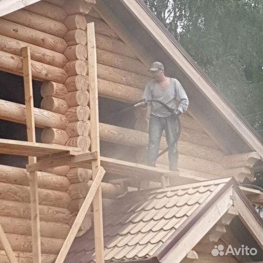 Шлифовка сруба дома