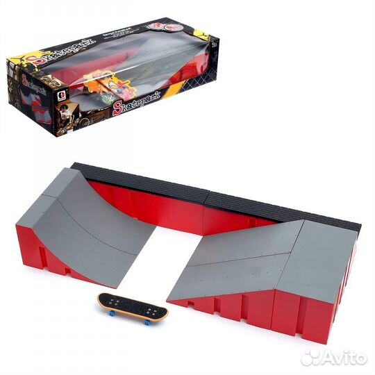 Скейт парк Рампа с горкой Большая 43*18см