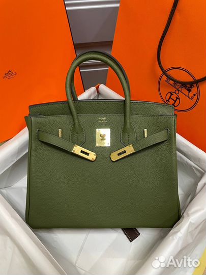 Женская сумка hermes Birkin 30 см зеленая
