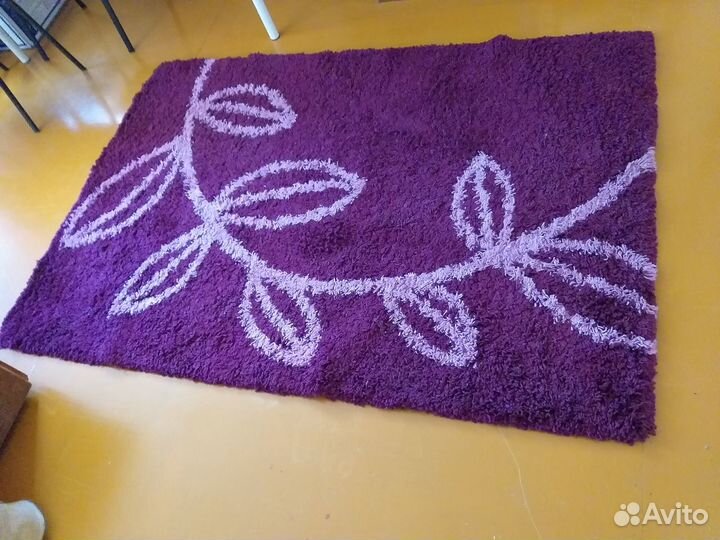 Ковер плюшевый пушистый напольный 132 x 193